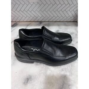 ECCO Helsinki 2 Apron Toe Black Leather Slip On Dress Shoes Men 13-13.5 EU47